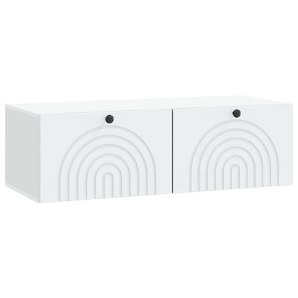 Väggmonterad TV-bänk Vit 99 x 41 x 30 cm Konstruerat trä