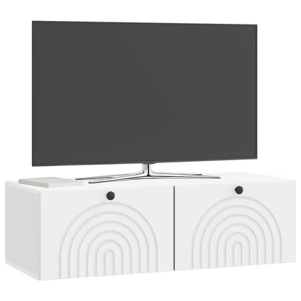 Väggmonterad TV-bänk Vit 99 x 41 x 30 cm Konstruerat trä