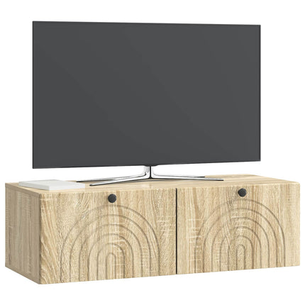 Väggmonterad TV-bänk Sonoma-ek 98 x 41 x 30 cm Konstruerat trä