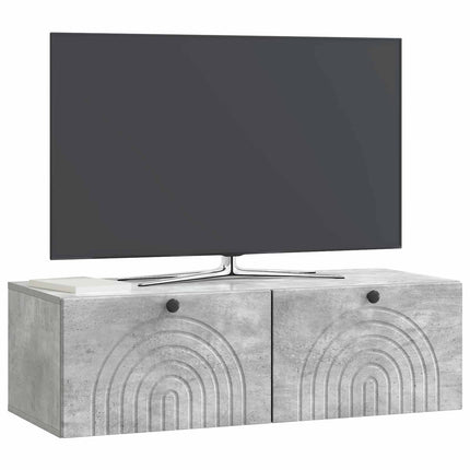 Väggmonterad TV-bänk Betonggrå 99 x 41 x 30 cm Konstruerat trä