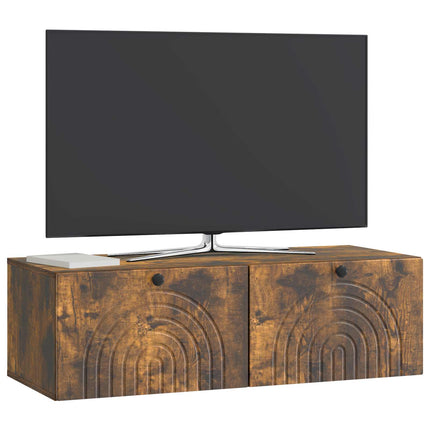 Väggmonterad TV-bänk Rökt ek 99 x 41 x 30 cm Konstruerat trä