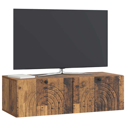 Väggmonterad TV-bänk Väggmonterad Gammalt trä 99 x 41 x 30 cm
