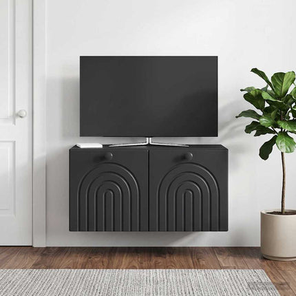 Väggmonterad TV-bänk Svart 59,5 x 31 x 30 cm Konstruerat trä