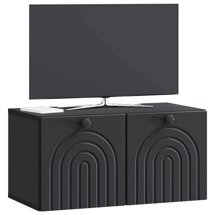 Väggmonterad TV-bänk Svart 59,5 x 31 x 30 cm Konstruerat trä