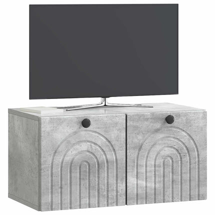 Väggmonterad TV-bänk Väggmonterad Betonggrå 59,5 x 31 x 30 cm