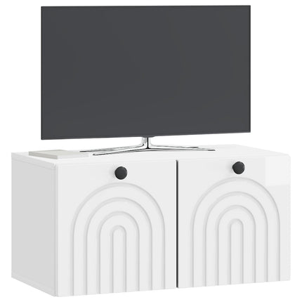 Väggmonterad TV-bänk Vit högglans 59,5 x 31 x 30 cm