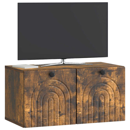 Väggmonterad TV-bänk Rökt ek 59,5 x 31 x 30 cm Konstruerat trä