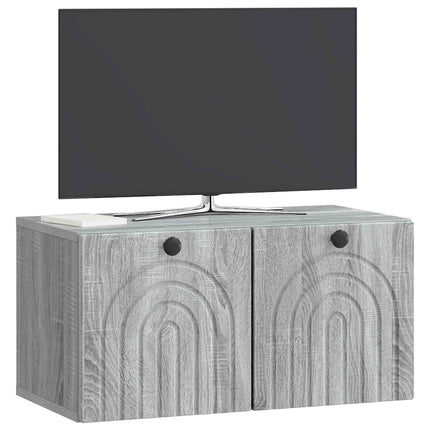 Väggmonterad TV-bänk Grå sonoma-ek 59,5 x 31 x 30 cm