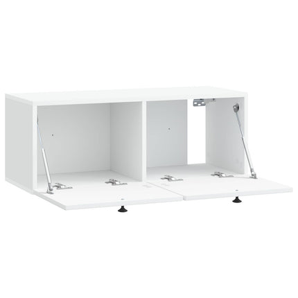 Väggmonterad TV-bänk Vit 78,5 x 31 x 30 cm Konstruerat trä