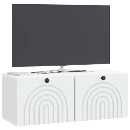 Väggmonterad TV-bänk Vit 78,5 x 31 x 30 cm Konstruerat trä