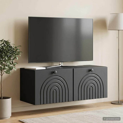 Väggmonterad TV-bänk Svart 78,5 x 31 x 30 cm Konstruerat trä