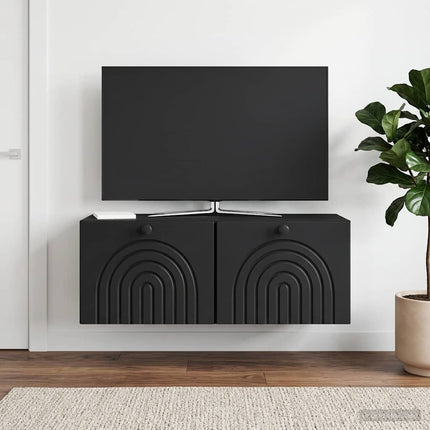 Väggmonterad TV-bänk Svart 78,5 x 31 x 30 cm Konstruerat trä