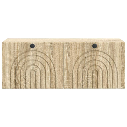 Väggmonterad TV-bänk Väggmonterad Sonoma-ek 78,5 x 31 x 30 cm