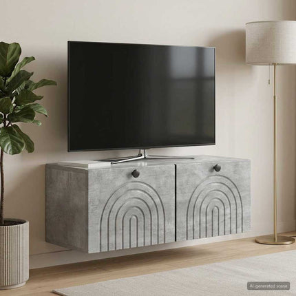 Väggmonterad TV-bänk Väggmonterad Betonggrå 78,5 x 31 x 30 cm