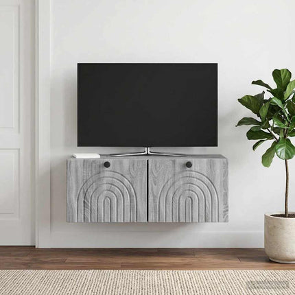 Väggmonterad TV-bänk Grå sonoma-ek 78,5 x 31 x 30 cm