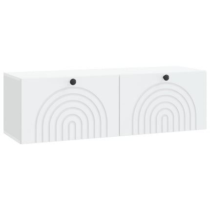 Väggmonterad TV-bänk Vit 98 x 31 x 30 cm Konstruerat trä