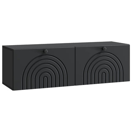 Väggmonterad TV-bänk Svart 98 x 31 x 30 cm Konstruerat trä