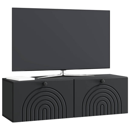 Väggmonterad TV-bänk Svart 98 x 31 x 30 cm Konstruerat trä
