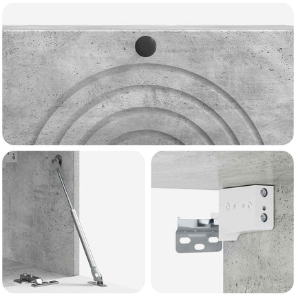 Väggmonterad TV-bänk Betonggrå 98 x 31 x 30 cm Konstruerat trä