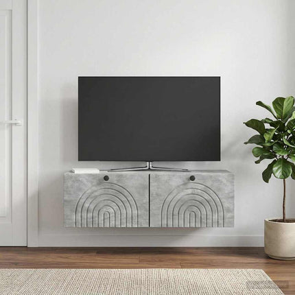 Väggmonterad TV-bänk Betonggrå 98 x 31 x 30 cm Konstruerat trä