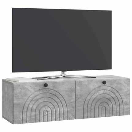 Väggmonterad TV-bänk Betonggrå 98 x 31 x 30 cm Konstruerat trä