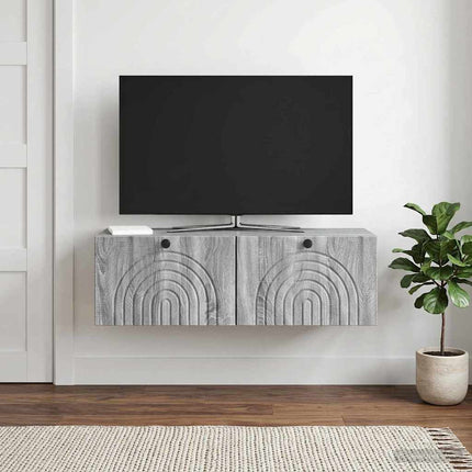 Väggmonterad TV-bänk Väggmonterad Grå sonoma-ek 98 x 31 x 30 cm