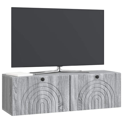 Väggmonterad TV-bänk Väggmonterad Grå sonoma-ek 98 x 31 x 30 cm