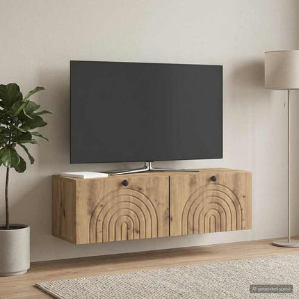 Väggmonterad TV-bänk 98 x 31 x 30 cm Artisan-ek Konstruerat trä