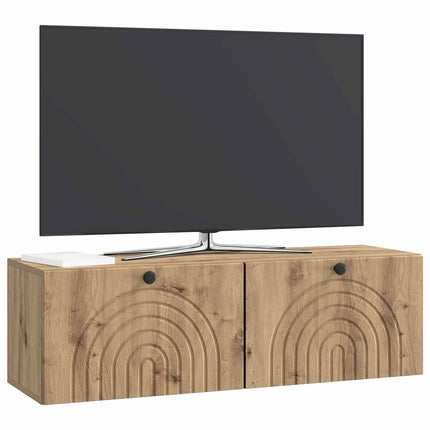 Väggmonterad TV-bänk Artisan-ek 98 x 31 x 30 cm Konstruerat trä
