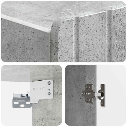 Väggmonterat skåp Betonggrå 66 x 34,5 x 92 cm Konstruerat trä