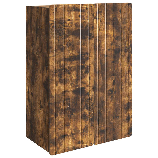 Väggmonterat skåp Rökt ek 66 x 34,5 x 92 cm Konstruerat trä