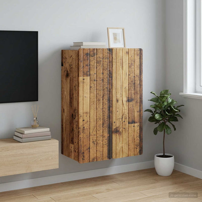 Väggmonterat skåp Gammalt trä 66 x 34,5 x 92 cm Konstruerat trä