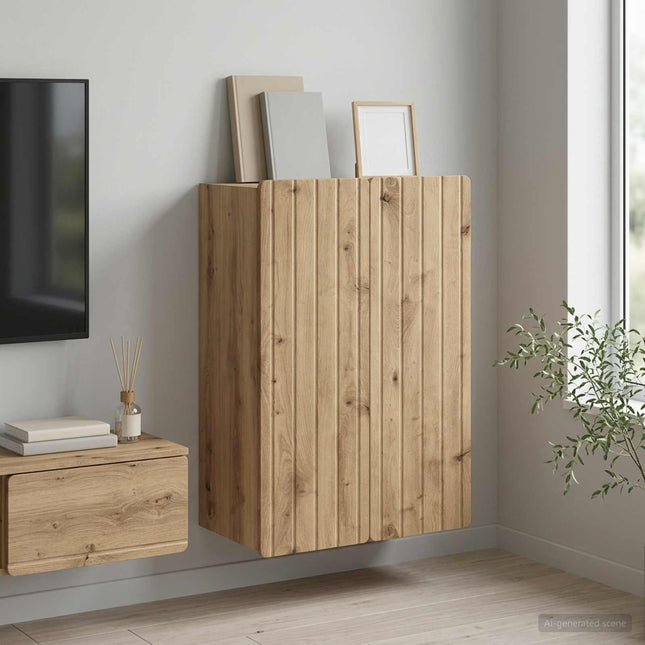 Väggmonterat skåp 66 x 34,5 x 92 cm Konstruerat trä Artisan-ek