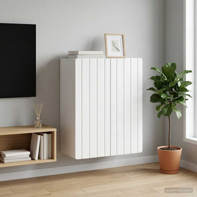 Väggmonterat skåp Vit 59 x 31 x 64 cm Konstruerat trä