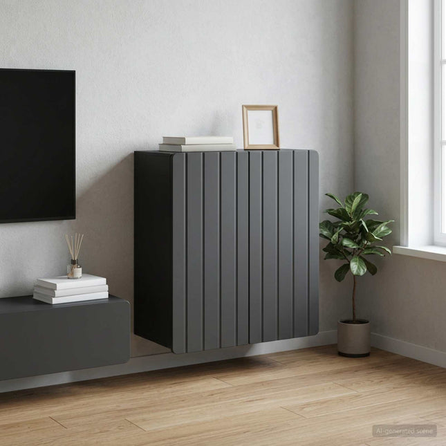 Väggmonterat skåp Svart 59 x 31 x 64 cm Konstruerat trä