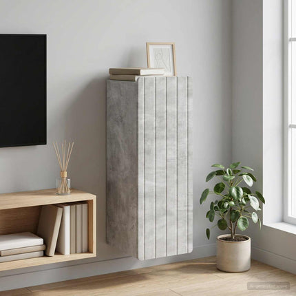 Väggmonterat skåp Betonggrå 33 x 34,5 x 94 cm Konstruerat trä