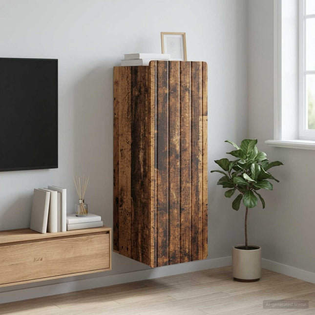 Väggmonterat skåp Gammalt trä 33 x 34,5 x 94 cm Konstruerat trä