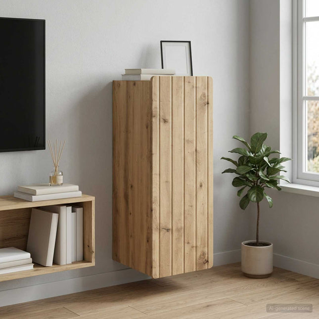 Väggmonterat skåp 33 x 34,5 x 94 cm Konstruerat trä Artisan-ek