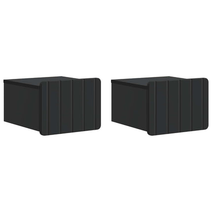 Väggmonterat Sängbord med låda 2 pcs Svart 33 x 34,5 x 24 cm