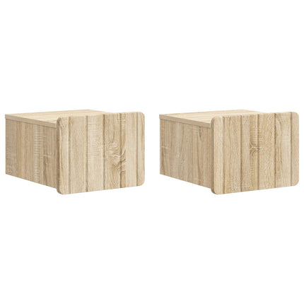 Väggmonterat Sängbord 2 pcs Sonoma-ek 33 x 34,5 x 24 cm