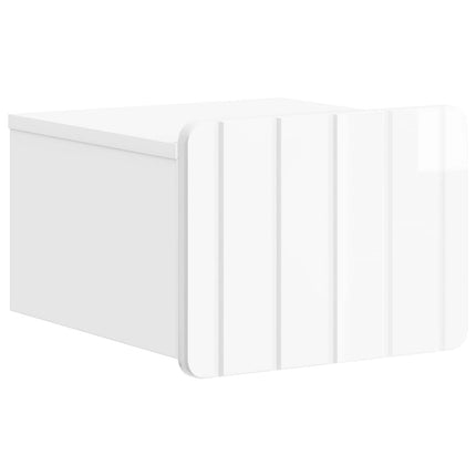 Väggmonterat Sängbord 2 pcs Vit högglans 33 x 34,5 x 24 cm