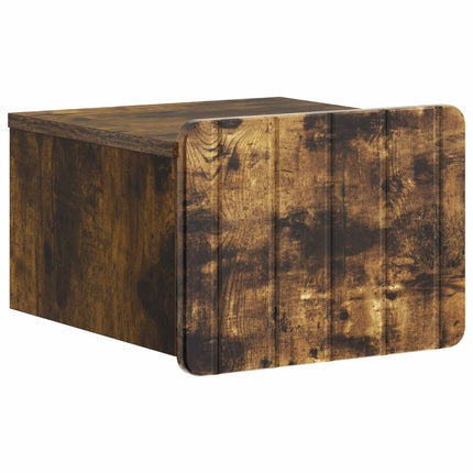 Väggmonterat Sängbord med låda 2 pcs Rökt ek 33 x 34,5 x 24 cm