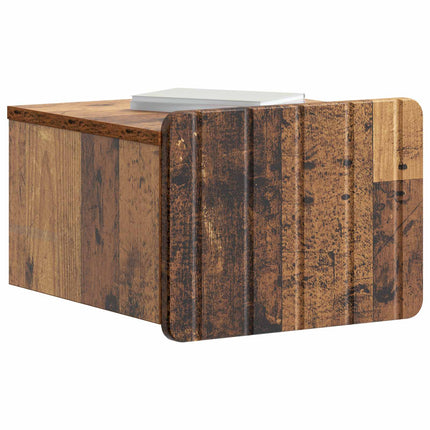 Väggmonterat Sängbord med låda Gammalt trä 33 x 34,5 x 24 cm