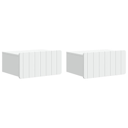 Väggmonterat Sängbord med låda 2 pcs Vit 49 x 34,5 x 24 cm