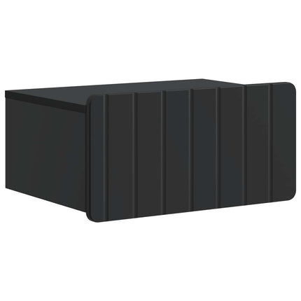 Väggmonterat Sängbord med låda 2 pcs Svart 49 x 34,5 x 24 cm