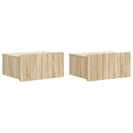 Väggmonterat Sängbord 2 pcs Sonoma-ek 49 x 34,5 x 24 cm