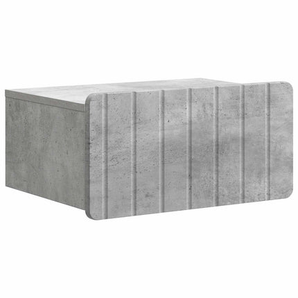 Väggmonterat Sängbord med låda Betonggrå 49 x 34,5 x 24 cm