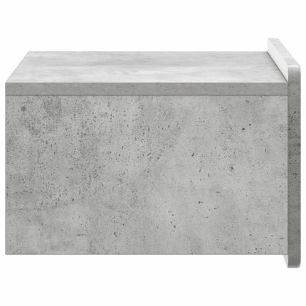 Väggmonterat Sängbord med låda Betonggrå 49 x 34,5 x 24 cm