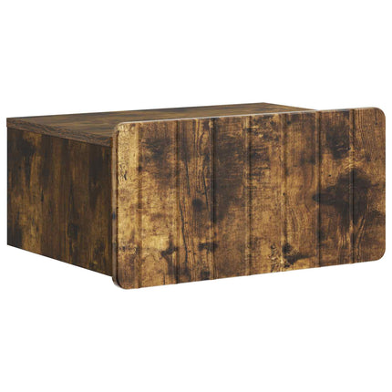 Väggmonterat Sängbord Rökt ek 49 x 34,5 x 24 cm Konstruerat trä
