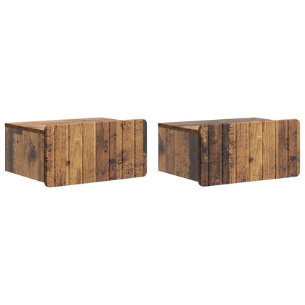 Väggmonterat Sängbord 2 pcs Gammalt trä 49 x 34,5 x 24 cm